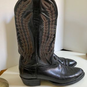 Larry Mahan Vintage Leather Cowboy Boots Men’s Size 10